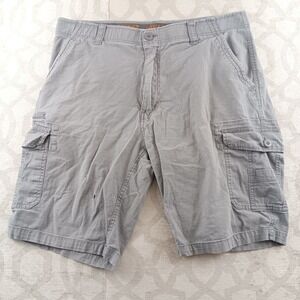WearFirst Men's Gray Cargo Shorts Size 38 Outdoor Utility Pockets